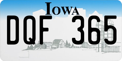 IA license plate DQF365