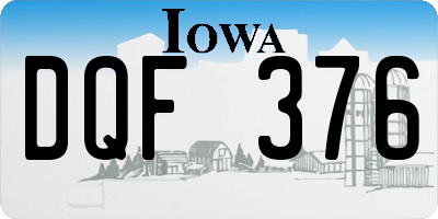IA license plate DQF376