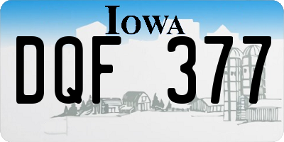 IA license plate DQF377