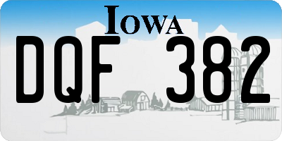 IA license plate DQF382