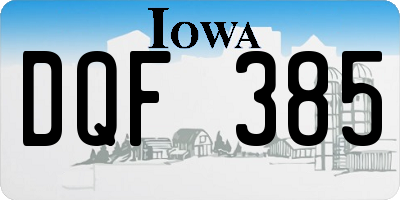 IA license plate DQF385