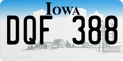 IA license plate DQF388