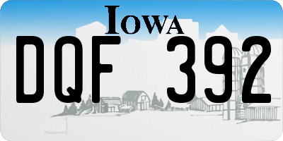 IA license plate DQF392