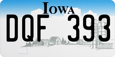 IA license plate DQF393