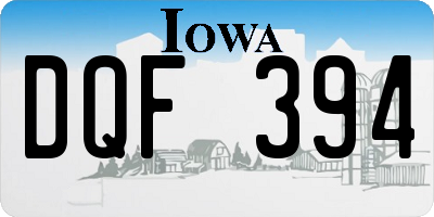 IA license plate DQF394