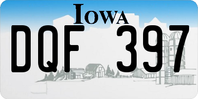 IA license plate DQF397