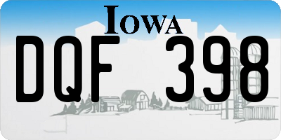 IA license plate DQF398