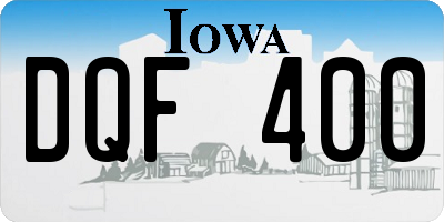 IA license plate DQF400