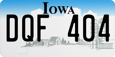 IA license plate DQF404