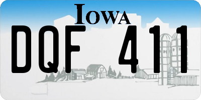 IA license plate DQF411