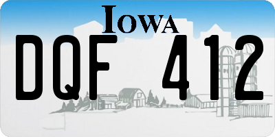 IA license plate DQF412