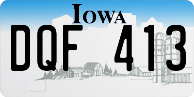 IA license plate DQF413