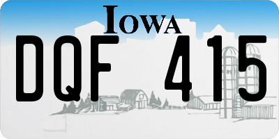 IA license plate DQF415