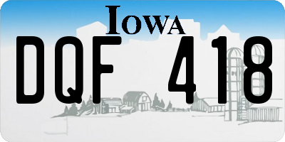 IA license plate DQF418