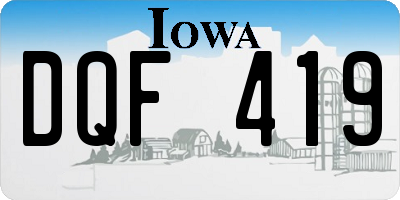 IA license plate DQF419