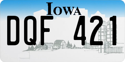 IA license plate DQF421