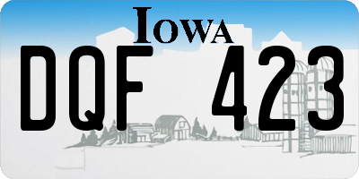 IA license plate DQF423