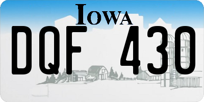 IA license plate DQF430