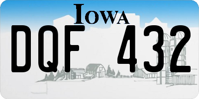 IA license plate DQF432
