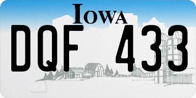 IA license plate DQF433