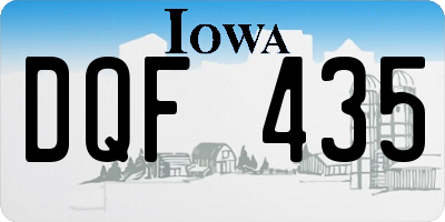 IA license plate DQF435