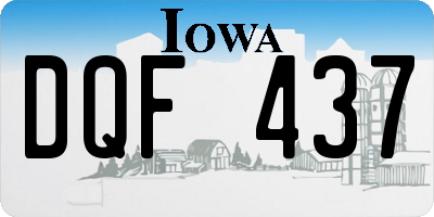 IA license plate DQF437
