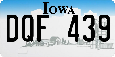 IA license plate DQF439