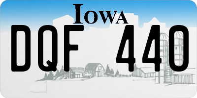 IA license plate DQF440