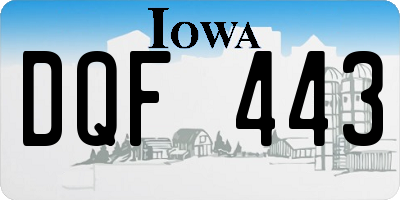 IA license plate DQF443