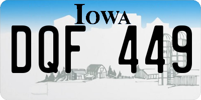 IA license plate DQF449