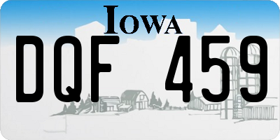 IA license plate DQF459