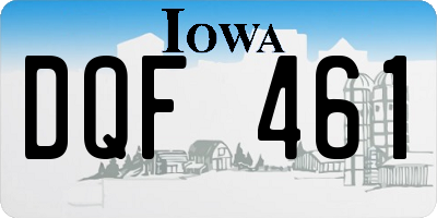 IA license plate DQF461