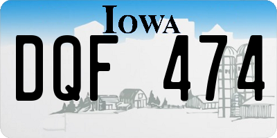 IA license plate DQF474