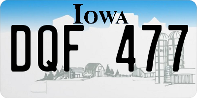IA license plate DQF477