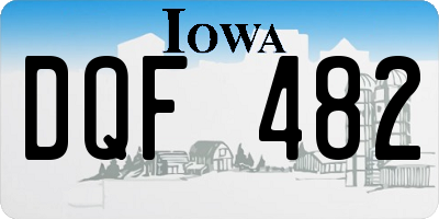 IA license plate DQF482