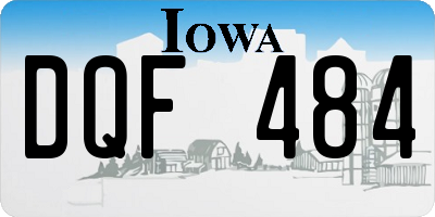 IA license plate DQF484