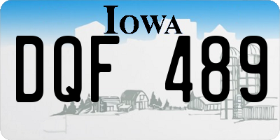 IA license plate DQF489