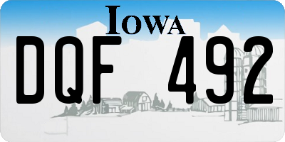IA license plate DQF492