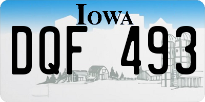 IA license plate DQF493