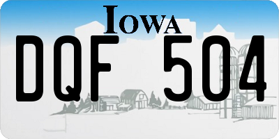 IA license plate DQF504