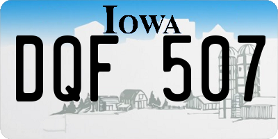 IA license plate DQF507