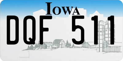 IA license plate DQF511