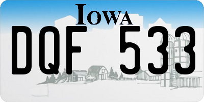 IA license plate DQF533