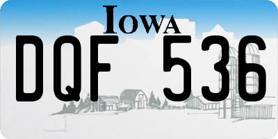 IA license plate DQF536