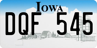 IA license plate DQF545