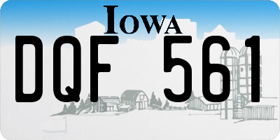 IA license plate DQF561