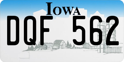 IA license plate DQF562