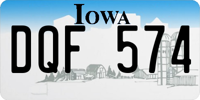 IA license plate DQF574