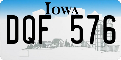 IA license plate DQF576