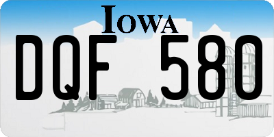 IA license plate DQF580